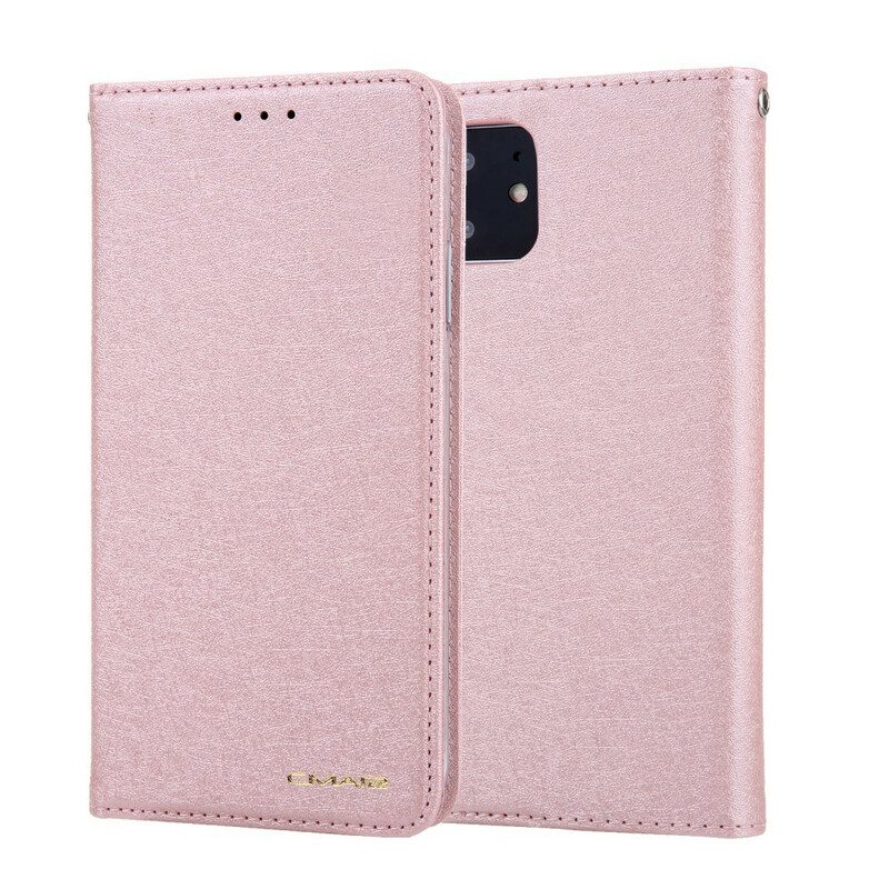 Bescherming Hoesje voor iPhone 11 Folio-hoesje Zijdetextuur Met Leereffect