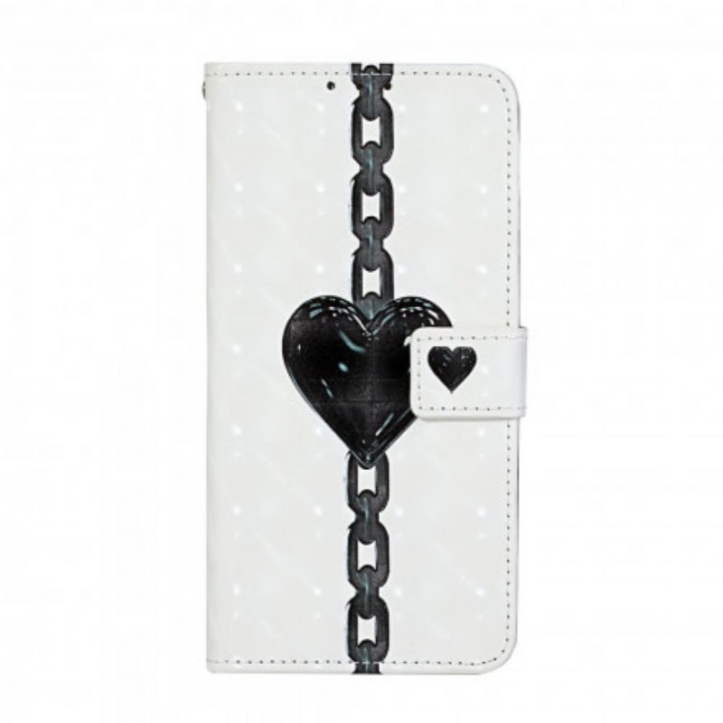 Flip Case voor iPhone 11 Met Ketting Geketend Hart Verstelbare Riem