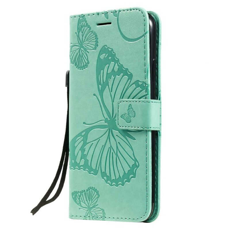 Flip Case voor iPhone 11 Met Ketting Gigantische Riemvlinders