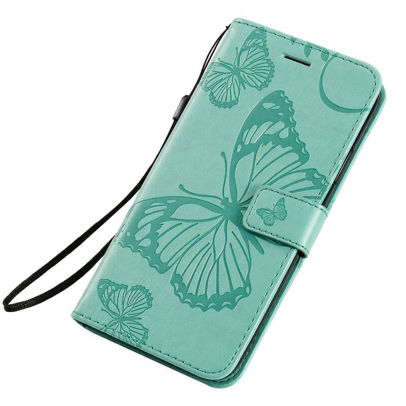 Flip Case voor iPhone 11 Met Ketting Gigantische Riemvlinders