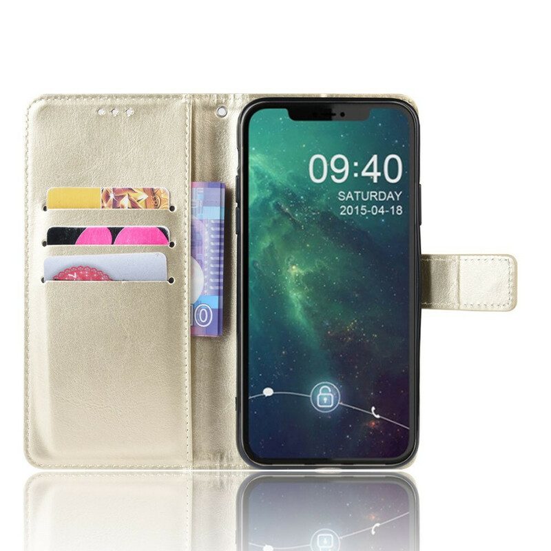 Flip Case voor iPhone 11 Met Ketting Strappy In Leereffectkleur