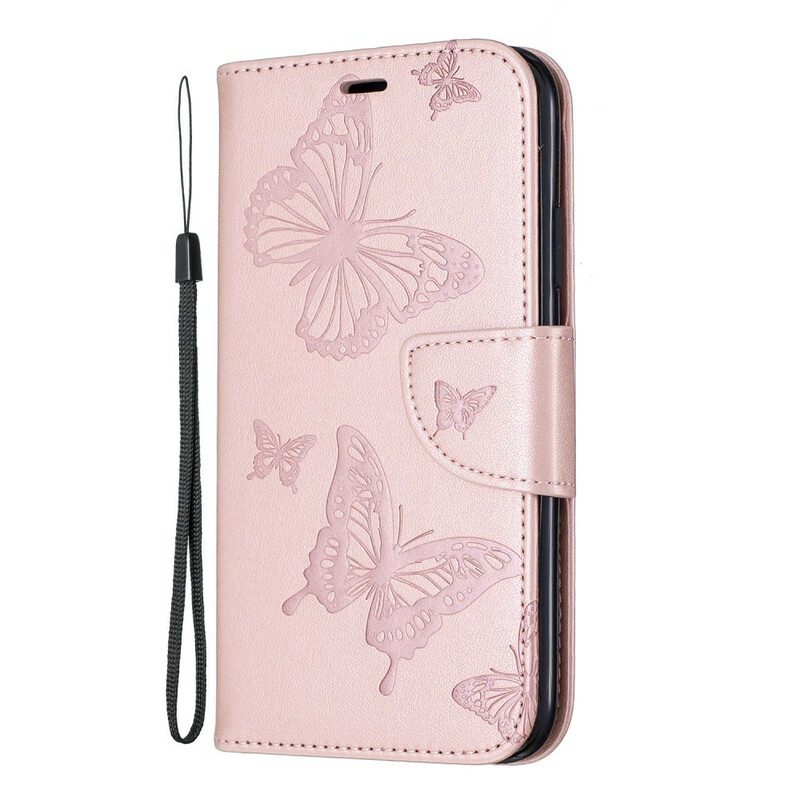 Flip Case voor iPhone 11 Met Ketting Vlinders Bedrukte Strappy