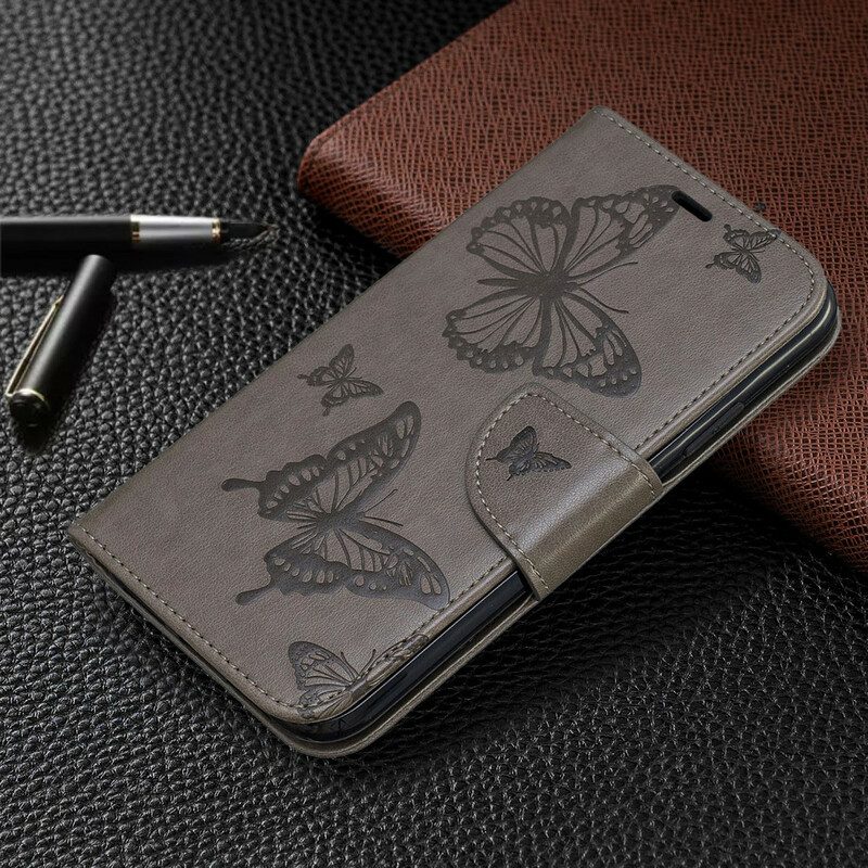 Flip Case voor iPhone 11 Met Ketting Vlinders Bedrukte Strappy