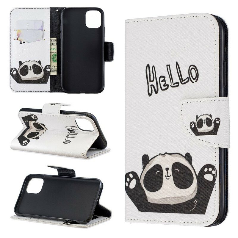 Folio-hoesje voor iPhone 11 Hallo Panda