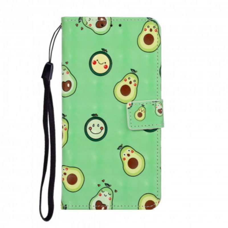 Folio-hoesje voor iPhone 11 Met Ketting Avocado Verstelbare Riem