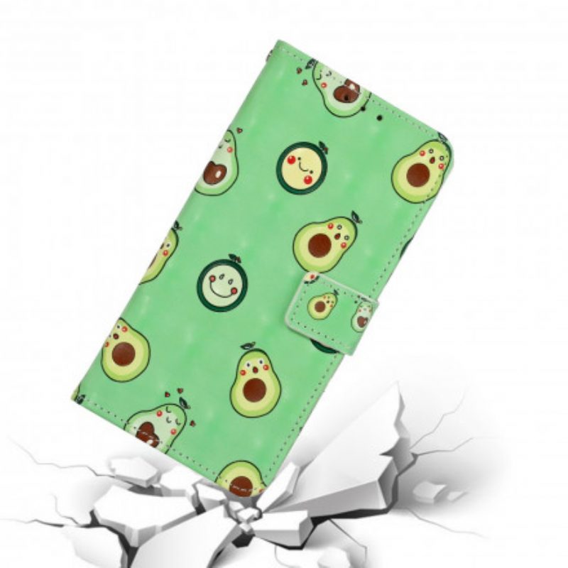 Folio-hoesje voor iPhone 11 Met Ketting Avocado Verstelbare Riem