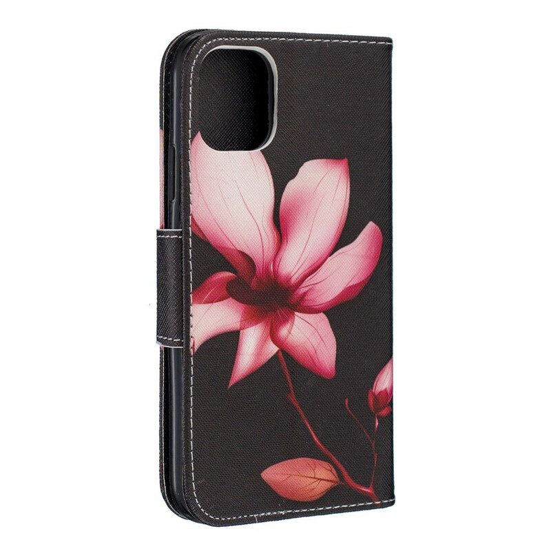 Folio-hoesje voor iPhone 11 Roze Bloem