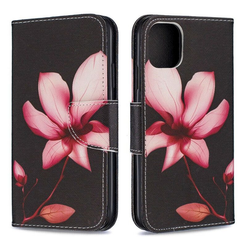 Folio-hoesje voor iPhone 11 Roze Bloem