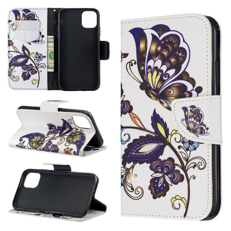 Folio-hoesje voor iPhone 11 Vlinders Tatoeage