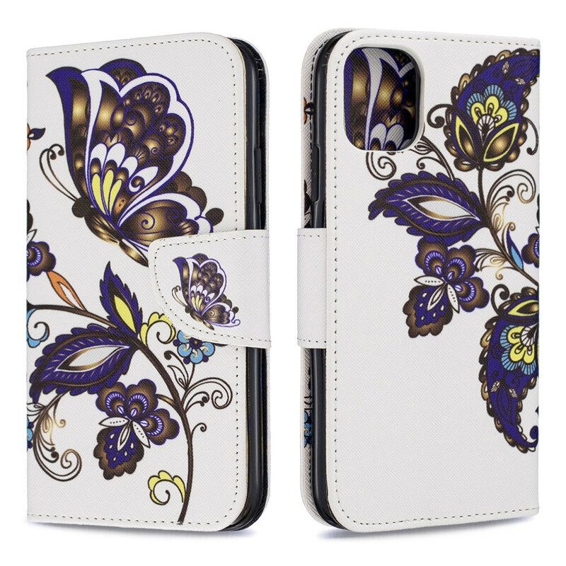 Folio-hoesje voor iPhone 11 Vlinders Tatoeage