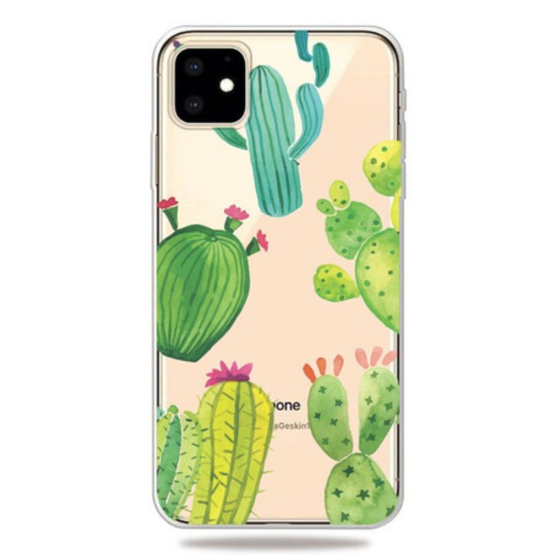 Hoesje voor iPhone 11 Aquarel Cactussen