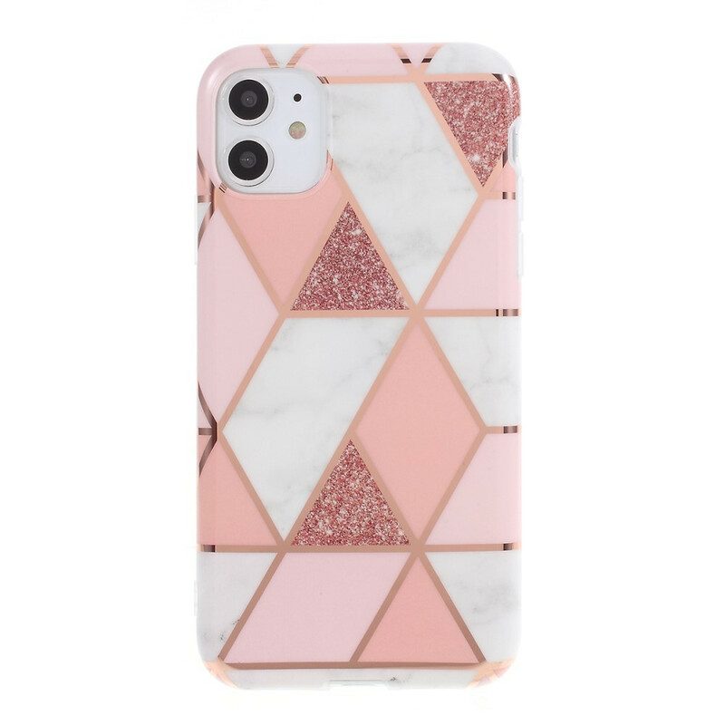 Hoesje voor iPhone 11 Kleurrijk Geometrie Marmer