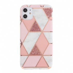 Hoesje voor iPhone 11 Kleurrijk Geometrie Marmer