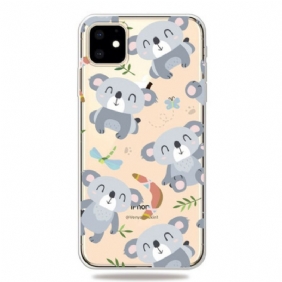 Hoesje voor iPhone 11 Leuke Grijze Koala's