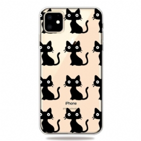 Hoesje voor iPhone 11 Meerdere Zwarte Katten