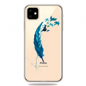 Hoesje voor iPhone 11 Mooie Blauwe Veer