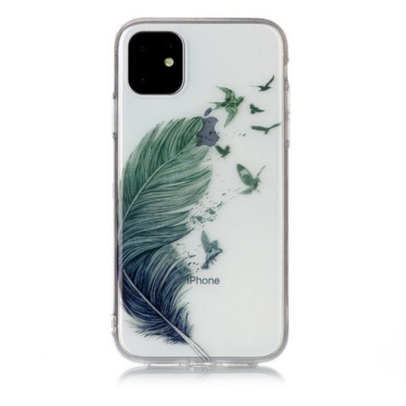 Hoesje voor iPhone 11 Naadloze Kleurrijke Veer