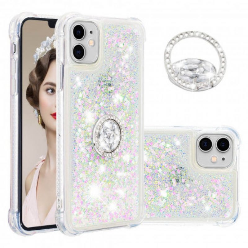 Hoesje voor iPhone 11 Pailletten Met Ring-steun Diamanten