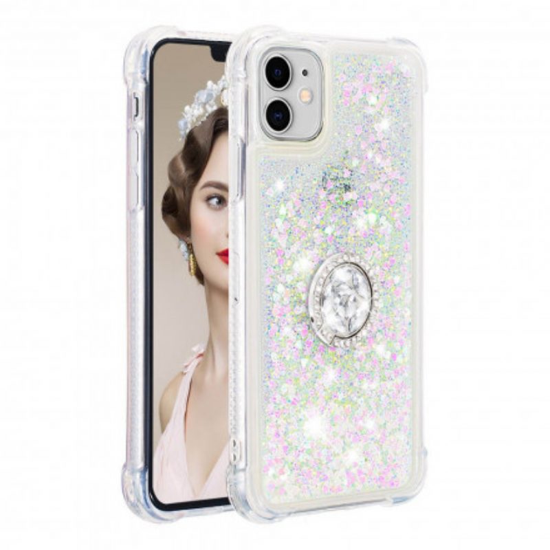 Hoesje voor iPhone 11 Pailletten Met Ring-steun Diamanten