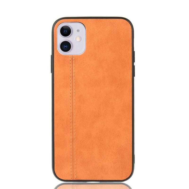 Hoesje voor iPhone 11 Stijl Lederen Stiksels