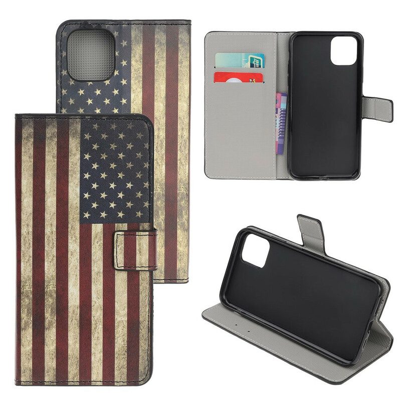 Leren Hoesje voor iPhone 11 Amerikaanse Vlag