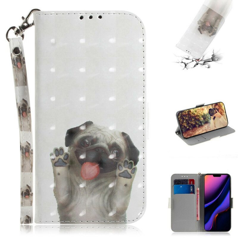 Leren Hoesje voor iPhone 11 Met Ketting Hou Van Mijn Hondenriem