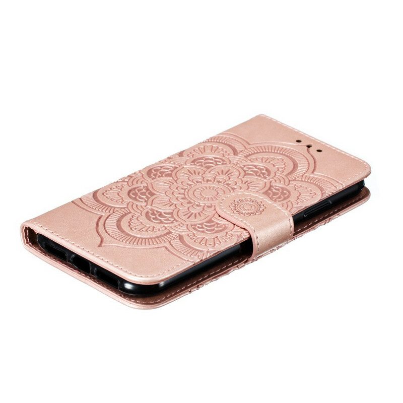 Leren Hoesje voor iPhone 11 Met Ketting Mandala Met Volledige Riem