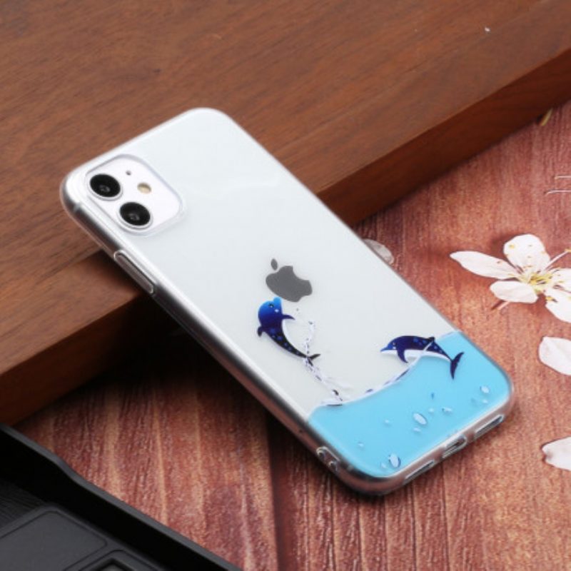 Telefoonhoesje voor iPhone 11 Dolfijn Spellen