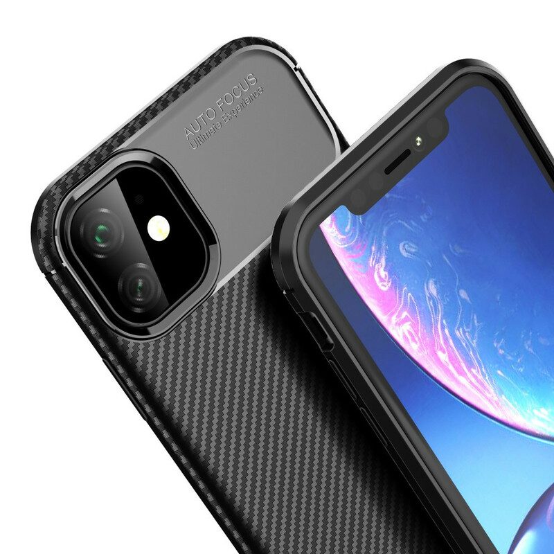 Telefoonhoesje voor iPhone 11 Flexibele Koolstofvezeltextuur