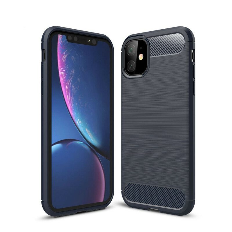 Telefoonhoesje voor iPhone 11 Geborstelde Koolstofvezel