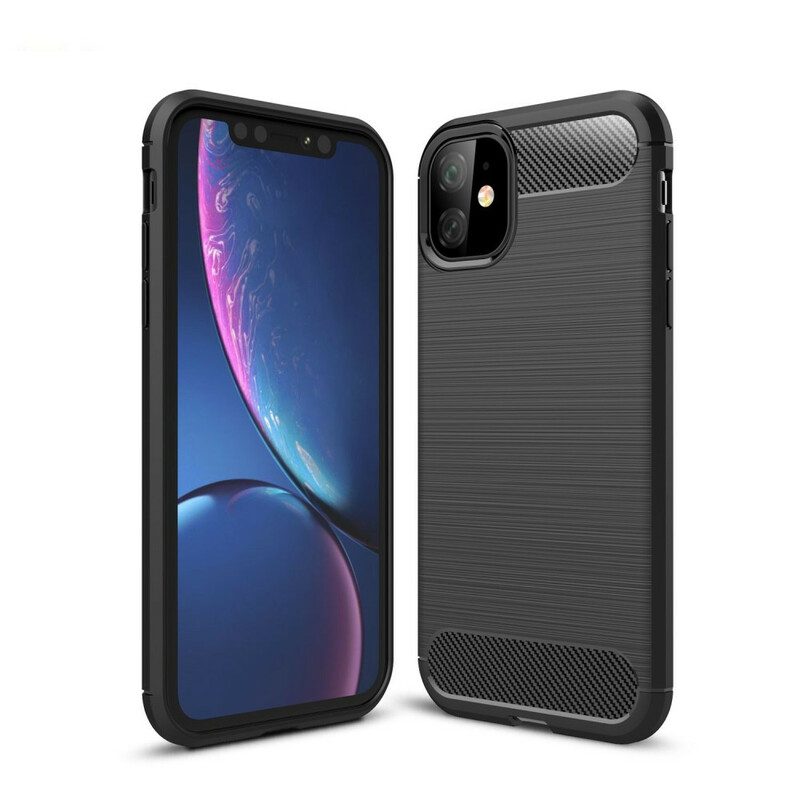 Telefoonhoesje voor iPhone 11 Geborstelde Koolstofvezel