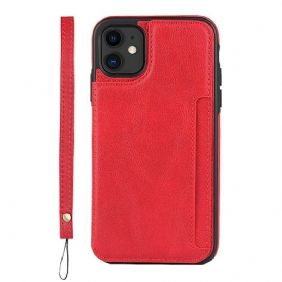 Telefoonhoesje voor iPhone 11 Kaarthouder Stand En Lanyard