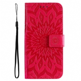 Leren Hoesje voor Vivo V23 5G Mandala Zon Met Lanyard