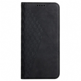 Bescherming Hoesje voor Samsung Galaxy S22 Ultra 5G Folio-hoesje Geo Leereffect