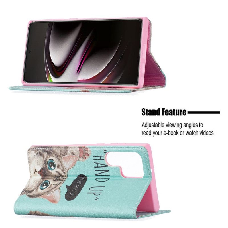 Bescherming Hoesje voor Samsung Galaxy S22 Ultra 5G Folio-hoesje Hand Omhoog