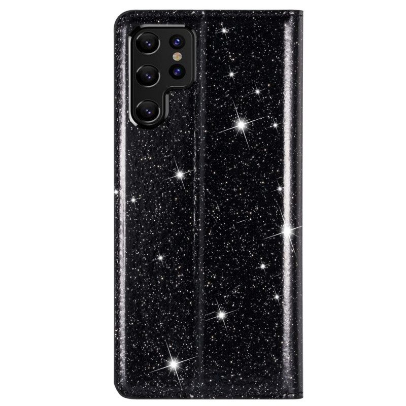 Bescherming Hoesje voor Samsung Galaxy S22 Ultra 5G Folio-hoesje Paillettenstijl