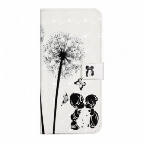 Flip Case voor Samsung Galaxy S22 Ultra 5G Baby Love Paardebloem