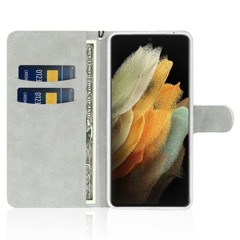 Flip Case voor Samsung Galaxy S22 Ultra 5G Pailletten S-ontwerp