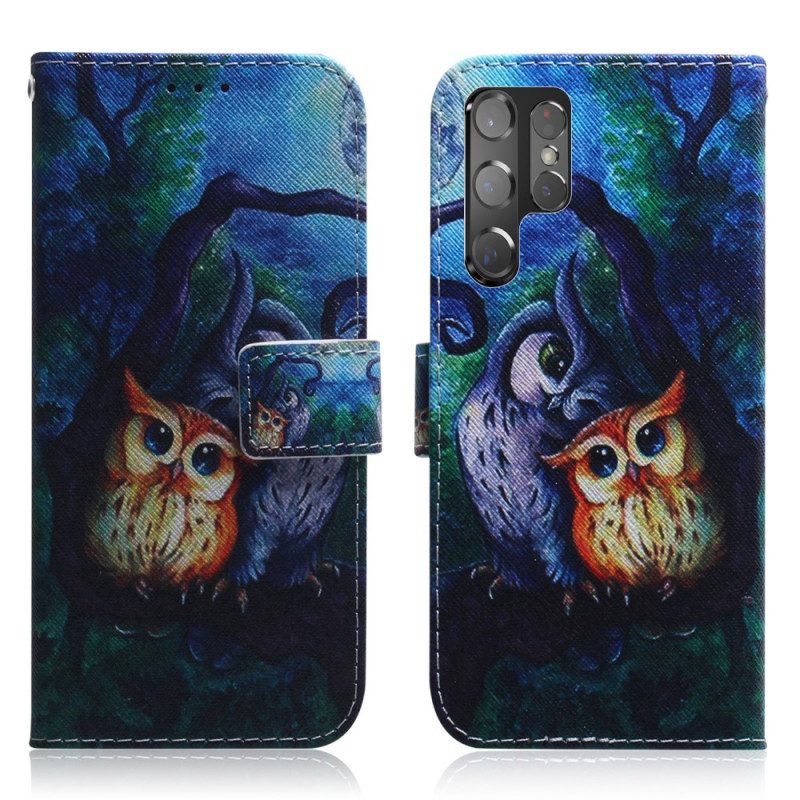 Flip Case voor Samsung Galaxy S22 Ultra 5G Schilderij Van Uilen