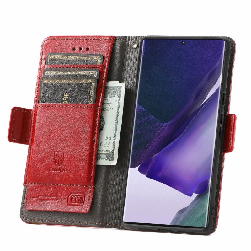 Flip Case voor Samsung Galaxy S22 Ultra 5G Tweekleurige Dubbele Sluiting