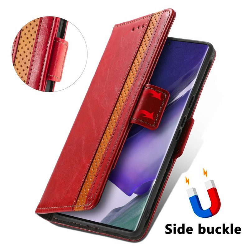 Flip Case voor Samsung Galaxy S22 Ultra 5G Tweekleurige Dubbele Sluiting