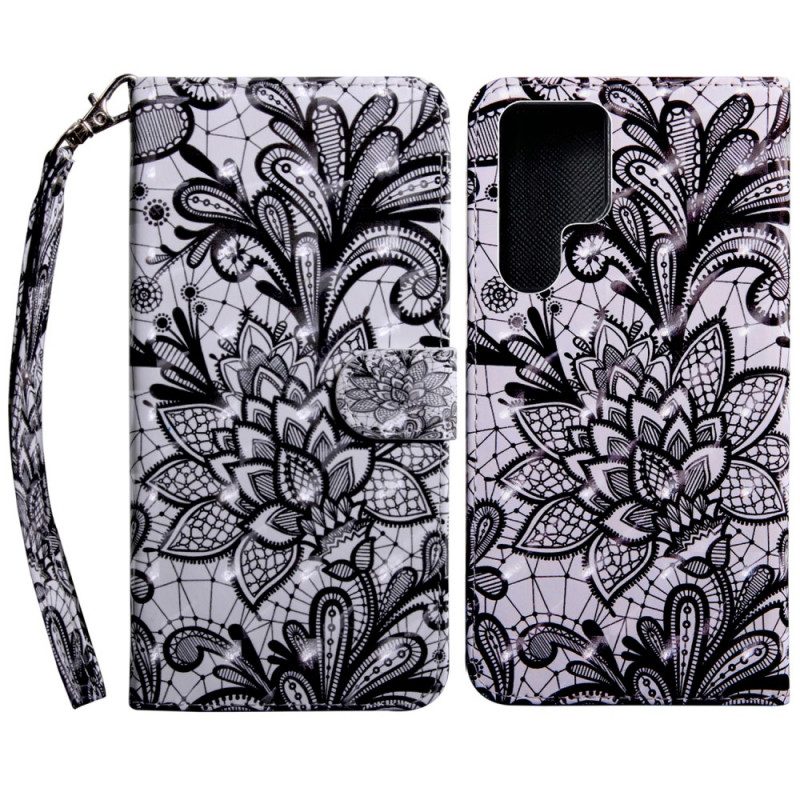 Folio-hoesje voor Samsung Galaxy S22 Ultra 5G Chique Kant