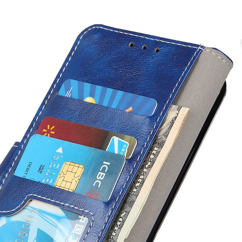 Folio-hoesje voor Samsung Galaxy S22 Ultra 5G Glanzende En Zichtbare Naden