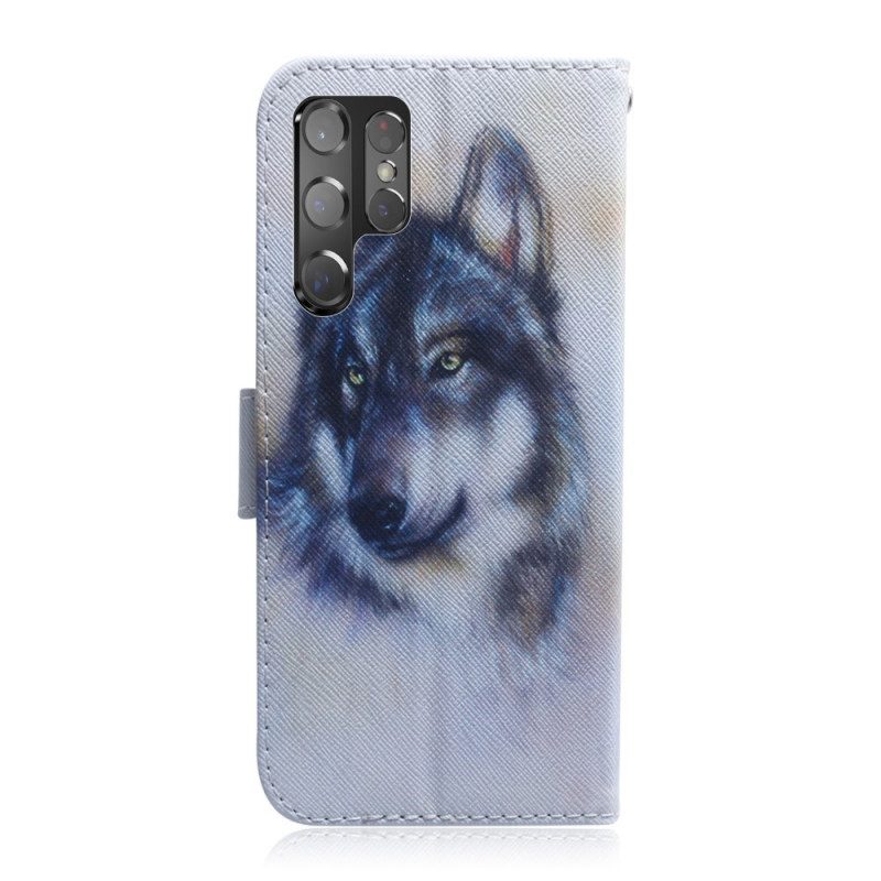 Folio-hoesje voor Samsung Galaxy S22 Ultra 5G Honden Uiterlijk