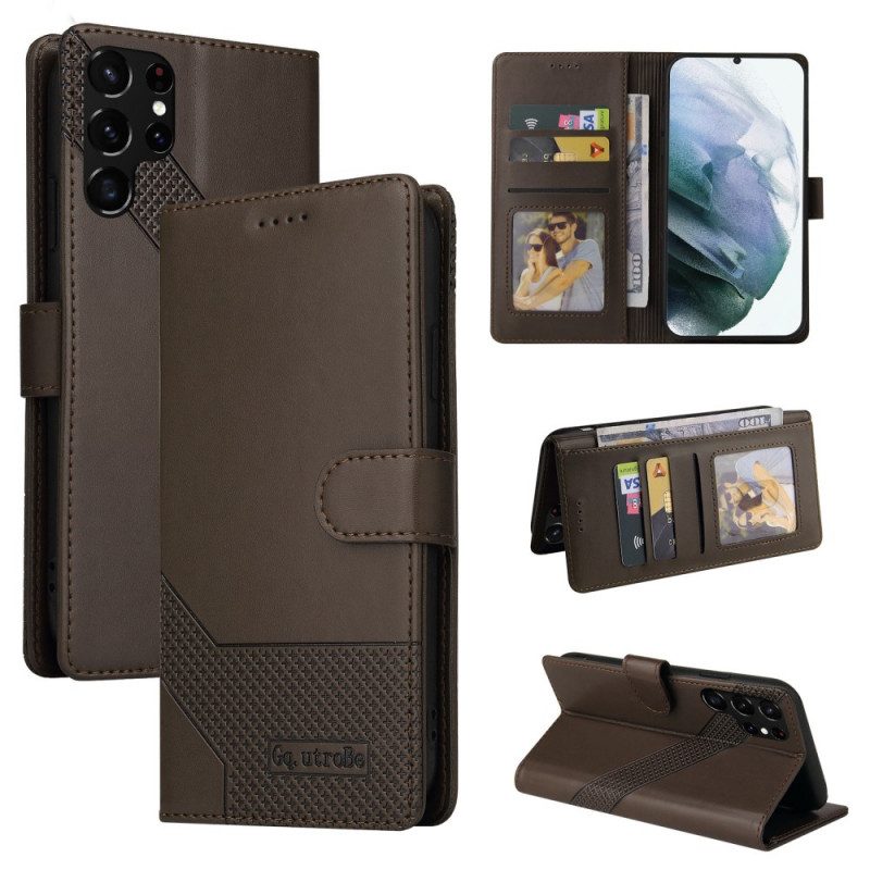 Folio-hoesje voor Samsung Galaxy S22 Ultra 5G Ledereffect Gq.utrobe