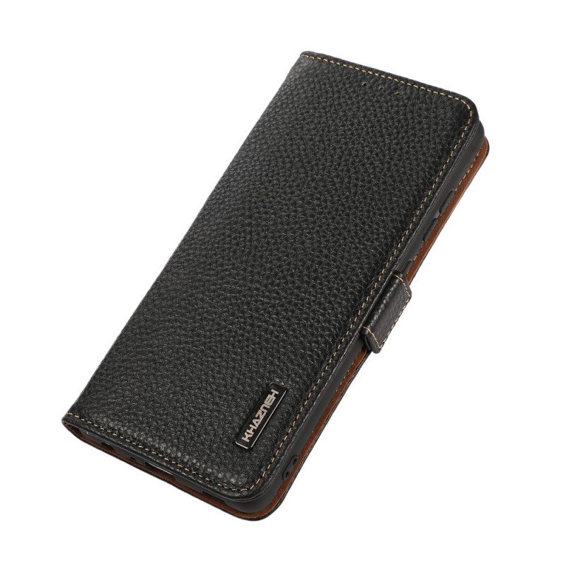 Folio-hoesje voor Samsung Galaxy S22 Ultra 5G Lychee Leer Khazneh Rfid