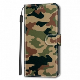 Folio-hoesje voor Samsung Galaxy S22 Ultra 5G Militaire Camouflage