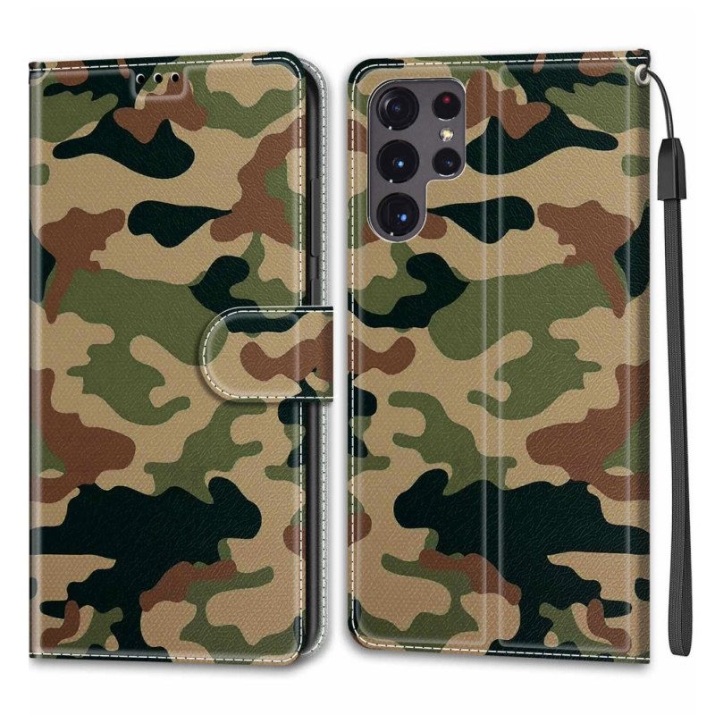 Folio-hoesje voor Samsung Galaxy S22 Ultra 5G Militaire Camouflage