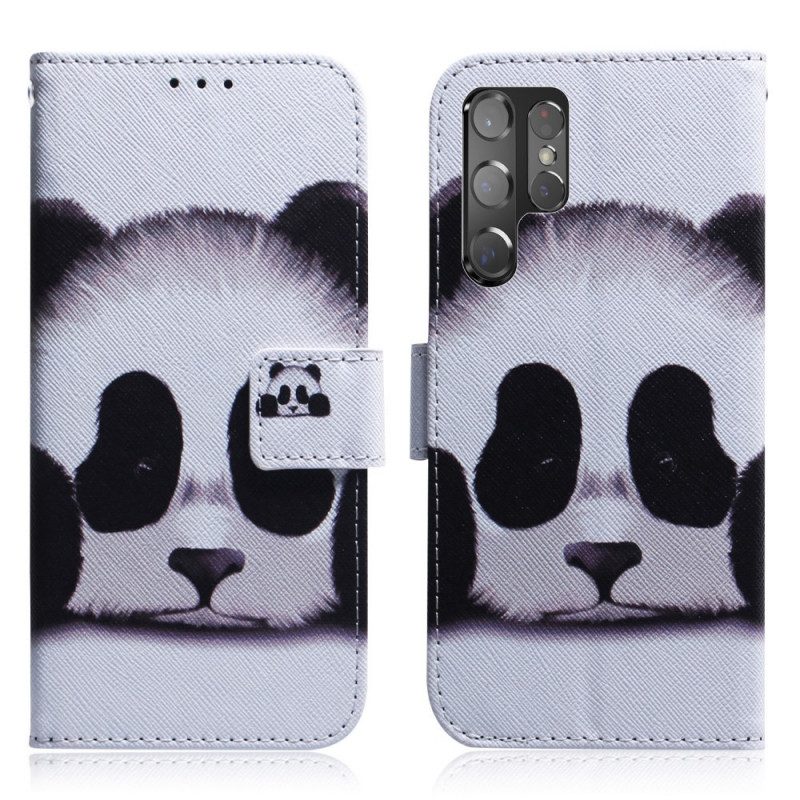 Folio-hoesje voor Samsung Galaxy S22 Ultra 5G Panda Gezicht