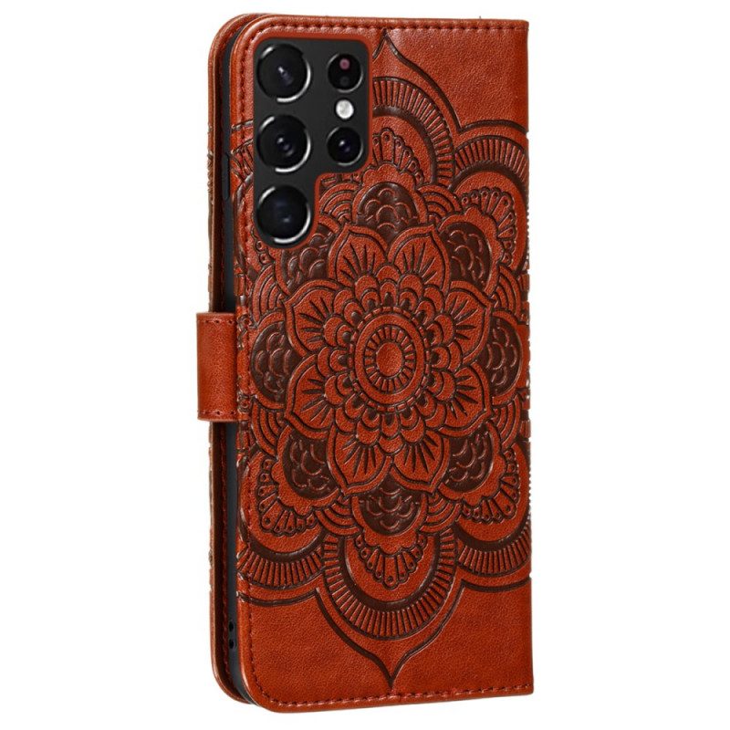 Folio-hoesje voor Samsung Galaxy S22 Ultra 5G Volledige Mandala